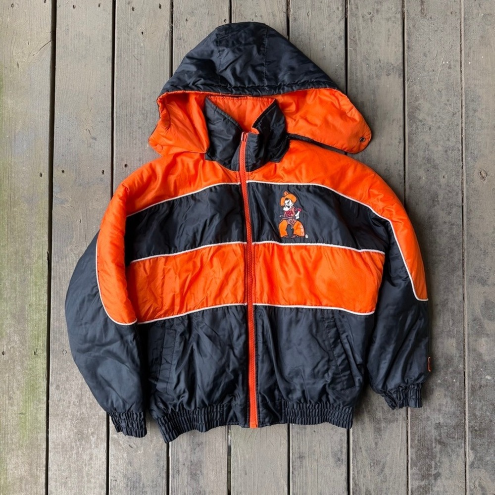 Logo 7 Vintage Oklahoma State Cowboys Reversible Puffer Jacket Pistol Pete Mens